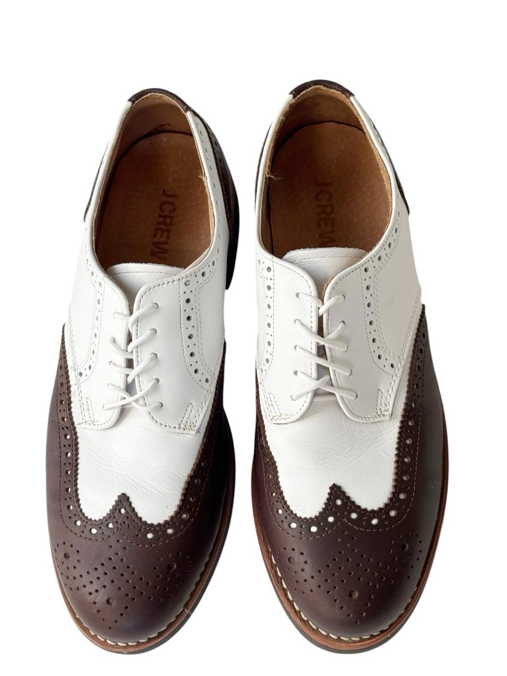 J. Crew Classic two-toned spectator full brogue wingtip Oxford dress shoes | 10